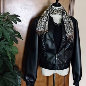 Brandon Thomas Vegan Leather Bomber Jacket